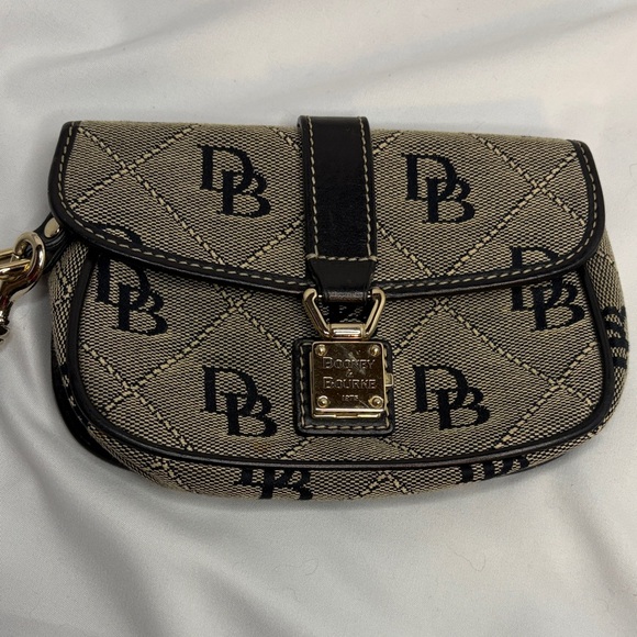 Dooney & Bourke Handbags - Dooney & Bourke Black and Cream Quilted Clutch